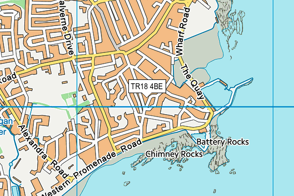 TR18 4BE map - OS VectorMap District (Ordnance Survey)