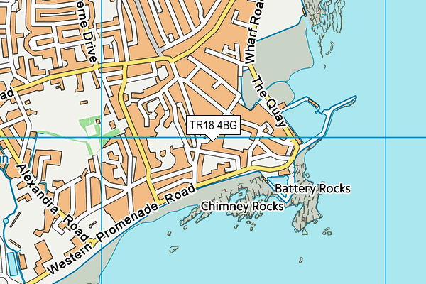 TR18 4BG map - OS VectorMap District (Ordnance Survey)