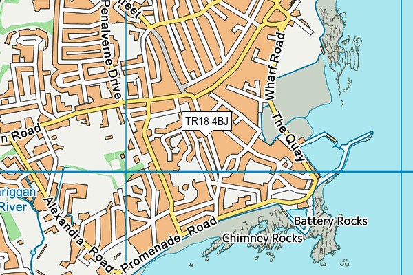 TR18 4BJ map - OS VectorMap District (Ordnance Survey)