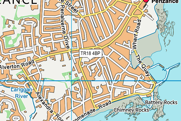 TR18 4BP map - OS VectorMap District (Ordnance Survey)