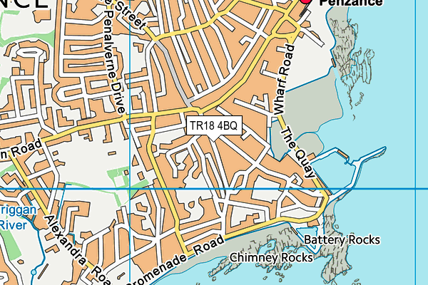 TR18 4BQ map - OS VectorMap District (Ordnance Survey)