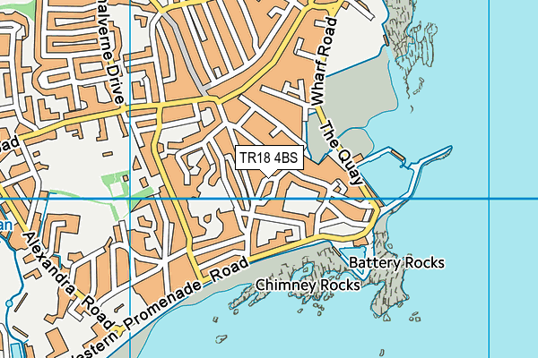 TR18 4BS map - OS VectorMap District (Ordnance Survey)