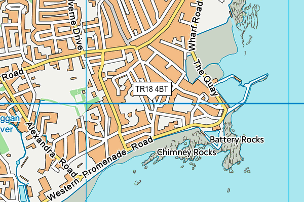 TR18 4BT map - OS VectorMap District (Ordnance Survey)