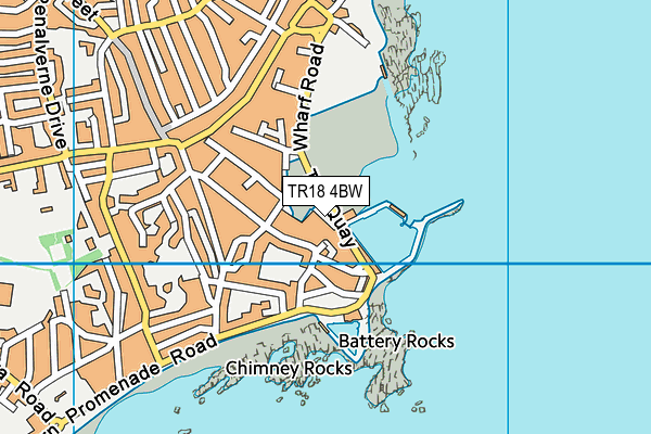 TR18 4BW map - OS VectorMap District (Ordnance Survey)