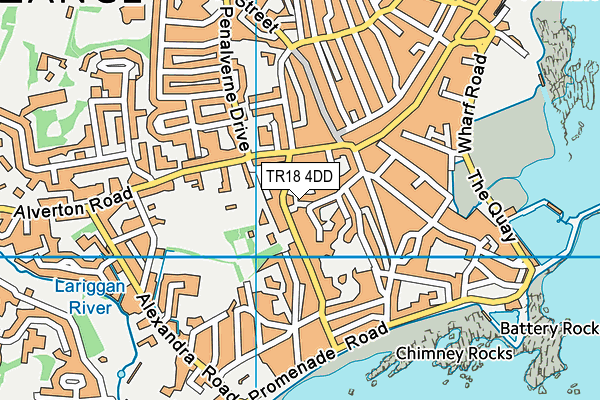 TR18 4DD map - OS VectorMap District (Ordnance Survey)