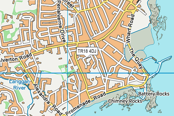 TR18 4DJ map - OS VectorMap District (Ordnance Survey)