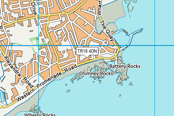 TR18 4DN map - OS VectorMap District (Ordnance Survey)