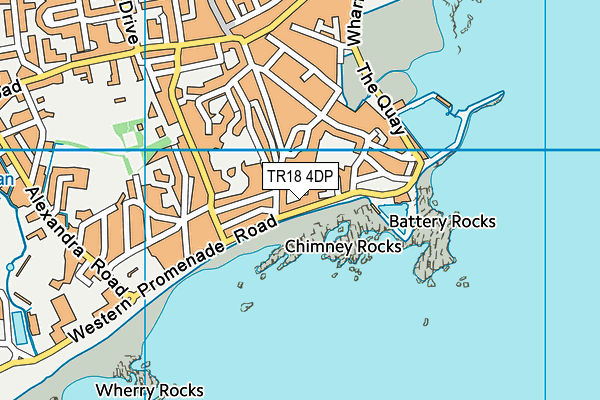 TR18 4DP map - OS VectorMap District (Ordnance Survey)