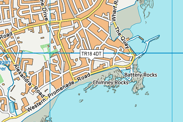 TR18 4DT map - OS VectorMap District (Ordnance Survey)