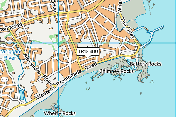 TR18 4DU map - OS VectorMap District (Ordnance Survey)