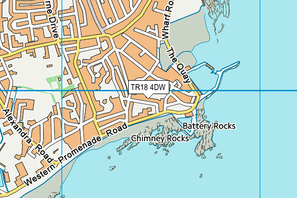 TR18 4DW map - OS VectorMap District (Ordnance Survey)