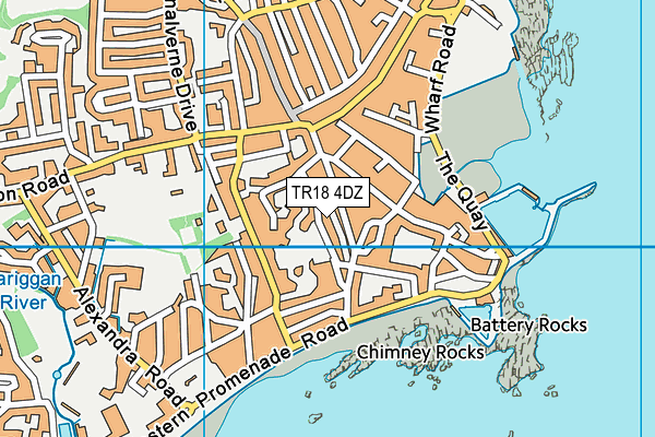 TR18 4DZ map - OS VectorMap District (Ordnance Survey)