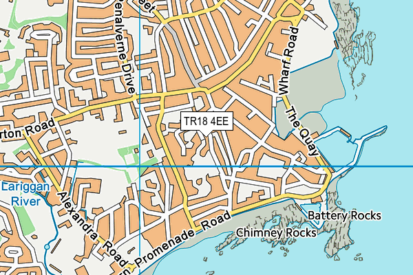 TR18 4EE map - OS VectorMap District (Ordnance Survey)