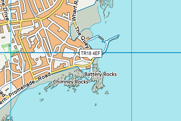 TR18 4EF map - OS VectorMap District (Ordnance Survey)