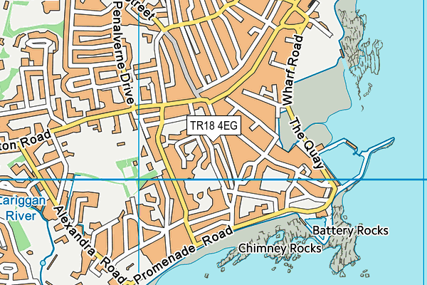 TR18 4EG map - OS VectorMap District (Ordnance Survey)