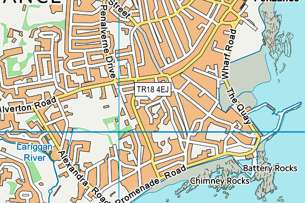 TR18 4EJ map - OS VectorMap District (Ordnance Survey)