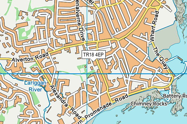 TR18 4EP map - OS VectorMap District (Ordnance Survey)