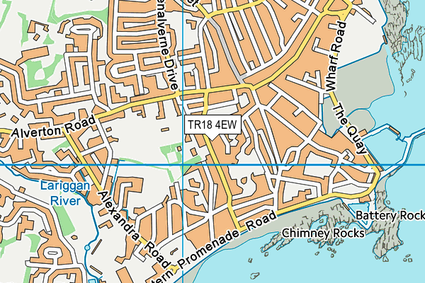 TR18 4EW map - OS VectorMap District (Ordnance Survey)