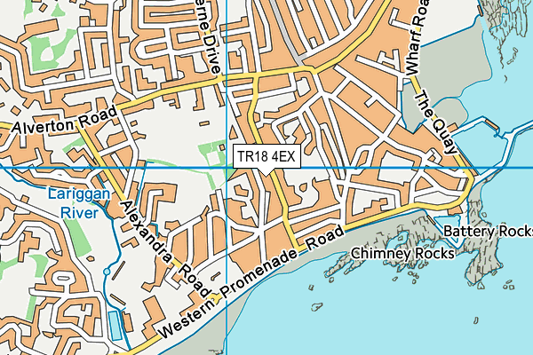 TR18 4EX map - OS VectorMap District (Ordnance Survey)
