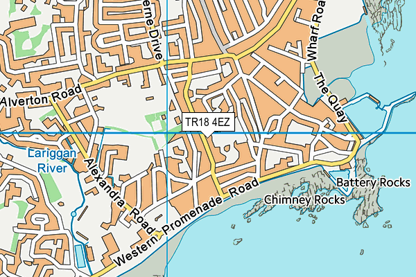 TR18 4EZ map - OS VectorMap District (Ordnance Survey)