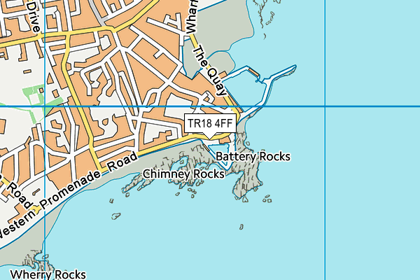 Jubilee Pool (Penzance) map (TR18 4FF) - OS VectorMap District (Ordnance Survey)