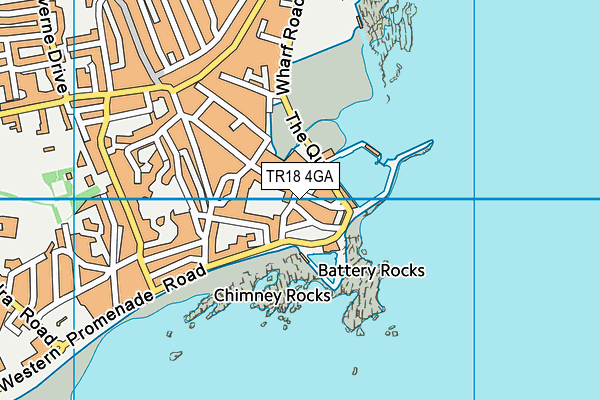 TR18 4GA map - OS VectorMap District (Ordnance Survey)