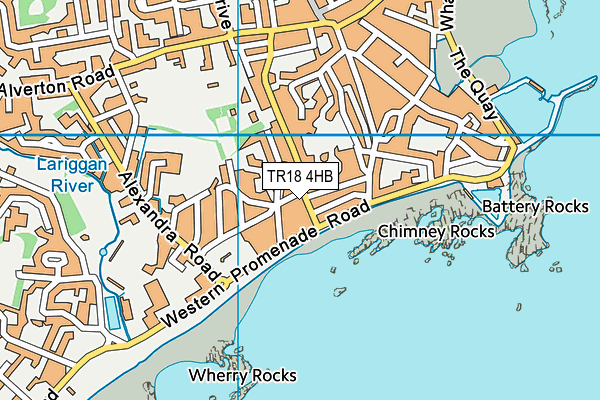 TR18 4HB map - OS VectorMap District (Ordnance Survey)