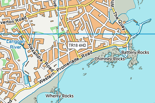 TR18 4HD map - OS VectorMap District (Ordnance Survey)