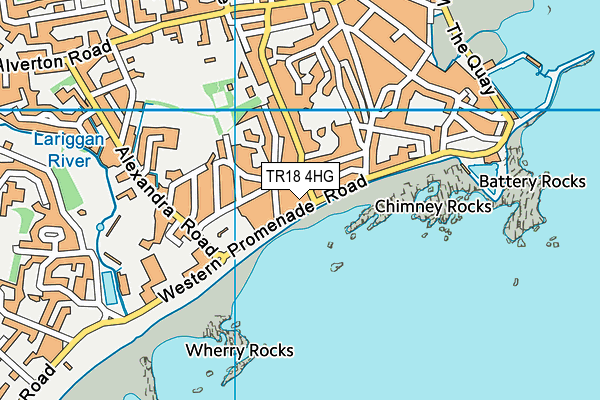 TR18 4HG map - OS VectorMap District (Ordnance Survey)