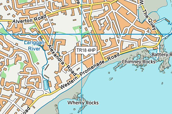 St Mary's CofE Primary School, Penzance map (TR18 4HP) - OS VectorMap District (Ordnance Survey)