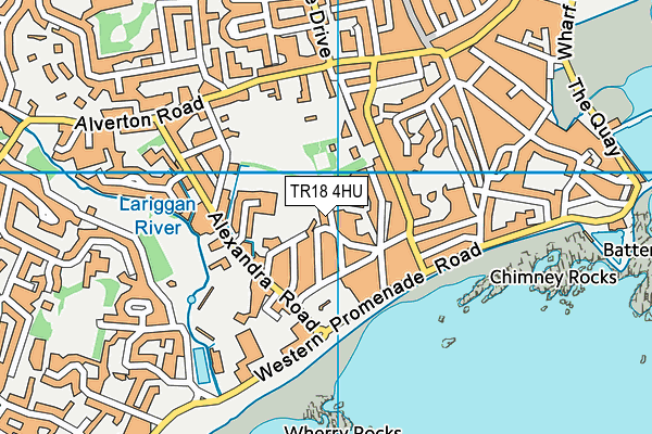 TR18 4HU map - OS VectorMap District (Ordnance Survey)