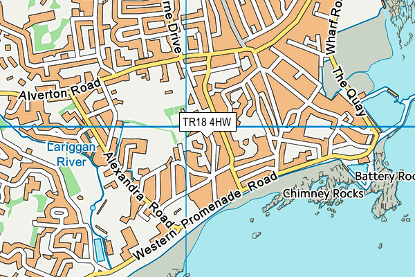TR18 4HW map - OS VectorMap District (Ordnance Survey)