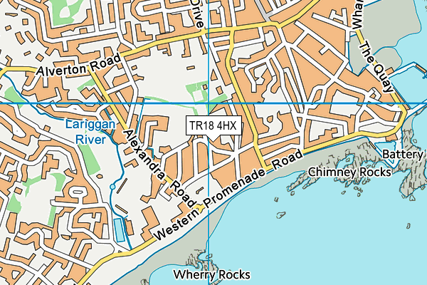 TR18 4HX map - OS VectorMap District (Ordnance Survey)