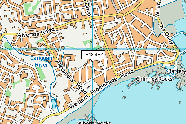 TR18 4HZ map - OS VectorMap District (Ordnance Survey)