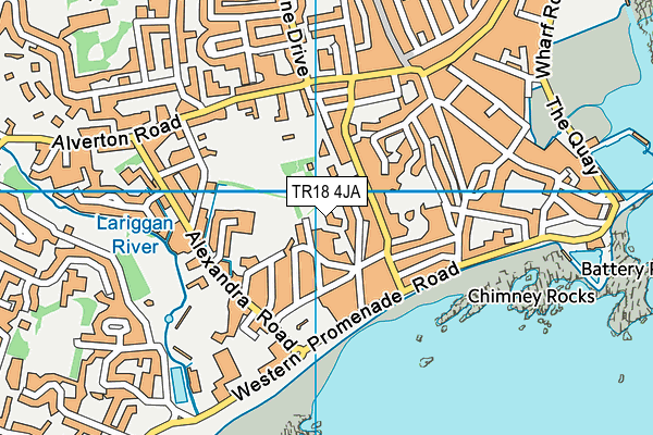 TR18 4JA map - OS VectorMap District (Ordnance Survey)