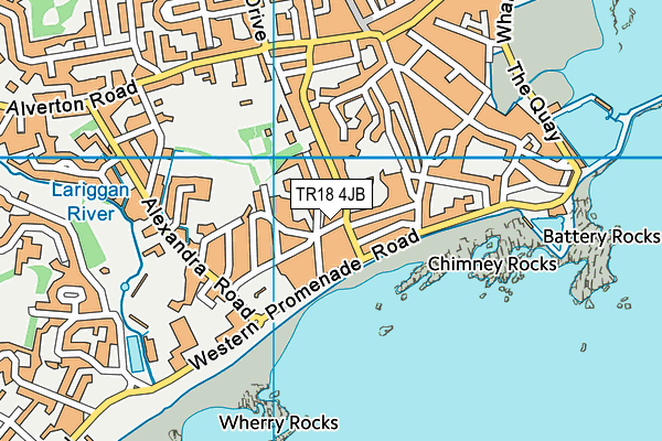 TR18 4JB map - OS VectorMap District (Ordnance Survey)