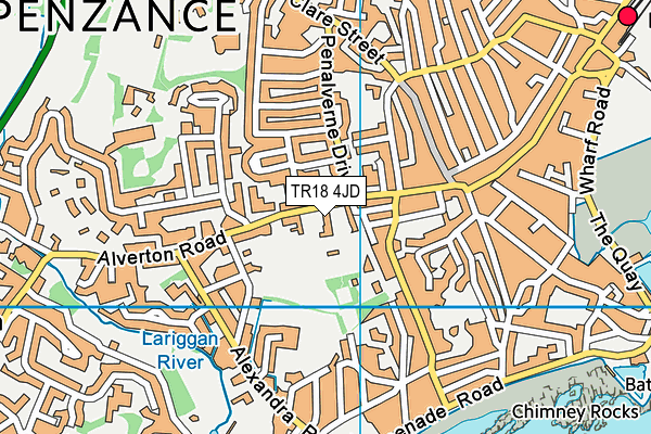 TR18 4JD map - OS VectorMap District (Ordnance Survey)