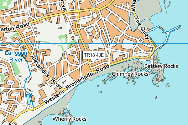TR18 4JE map - OS VectorMap District (Ordnance Survey)