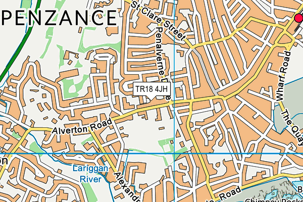 TR18 4JH map - OS VectorMap District (Ordnance Survey)