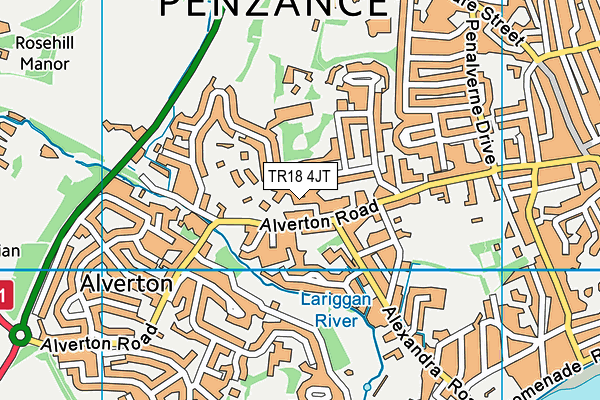 TR18 4JT map - OS VectorMap District (Ordnance Survey)