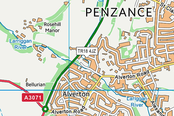 TR18 4JZ map - OS VectorMap District (Ordnance Survey)