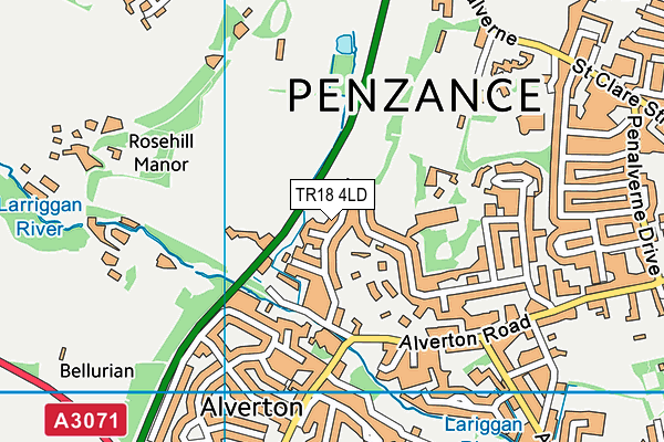 TR18 4LD map - OS VectorMap District (Ordnance Survey)