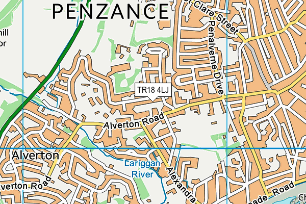 TR18 4LJ map - OS VectorMap District (Ordnance Survey)