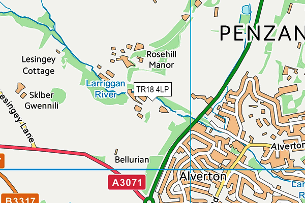 TR18 4LP map - OS VectorMap District (Ordnance Survey)