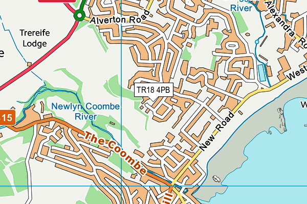 TR18 4PB map - OS VectorMap District (Ordnance Survey)