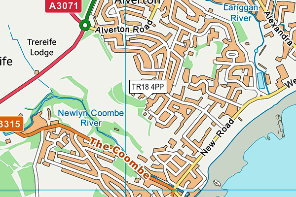 TR18 4PP map - OS VectorMap District (Ordnance Survey)