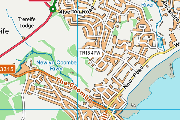 TR18 4PW map - OS VectorMap District (Ordnance Survey)