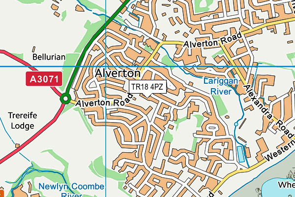 TR18 4PZ map - OS VectorMap District (Ordnance Survey)