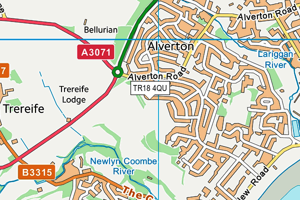 TR18 4QU map - OS VectorMap District (Ordnance Survey)