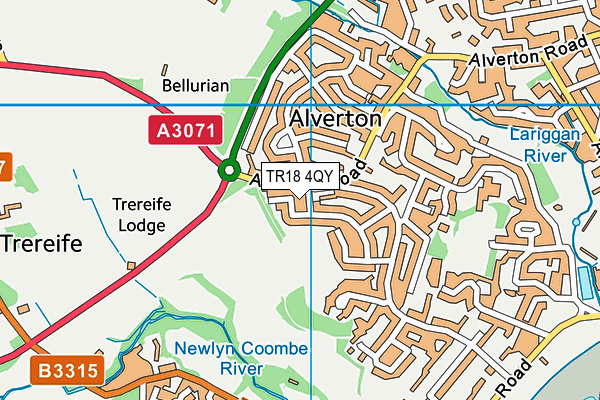 TR18 4QY map - OS VectorMap District (Ordnance Survey)